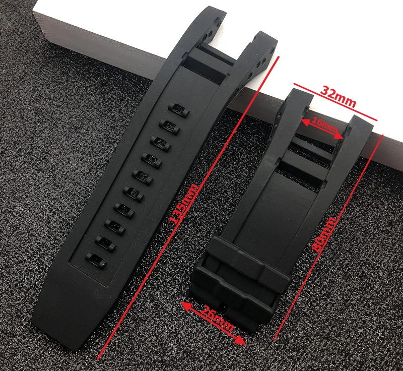 Rubber Black silicone watchband Band for Invicta strap Subaqua Noma IV Noma 4, 32mm lugs Smart Watch