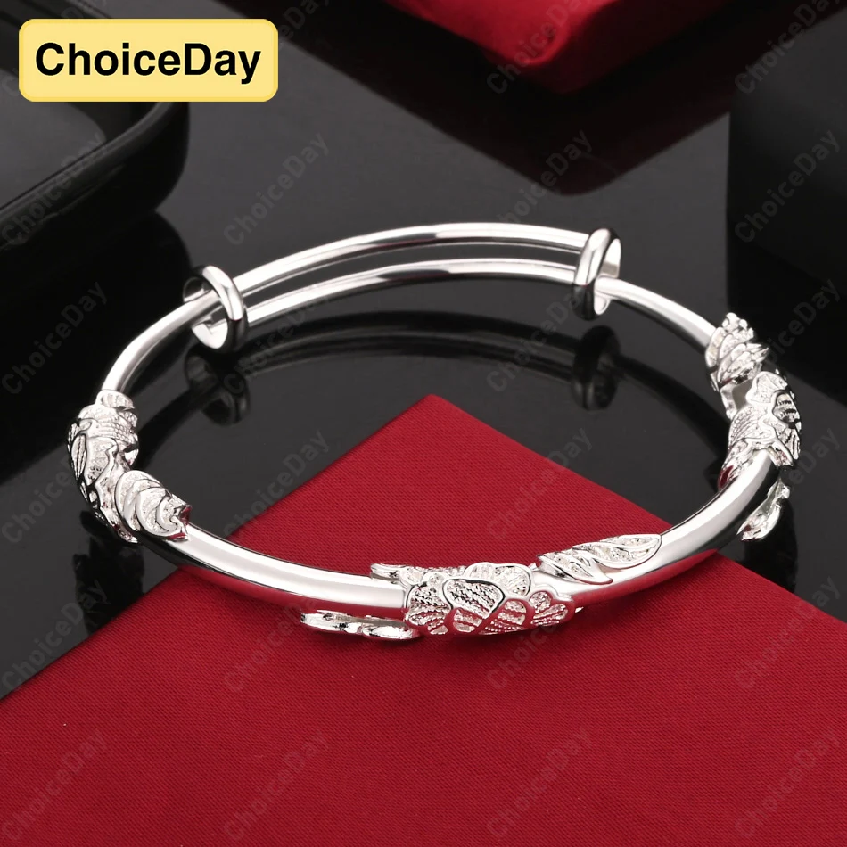 

ChoiceDay 925 Sterling Silver Exquisite Pattern Bracelet Women Accessories Wedding Party Gift Jewelry