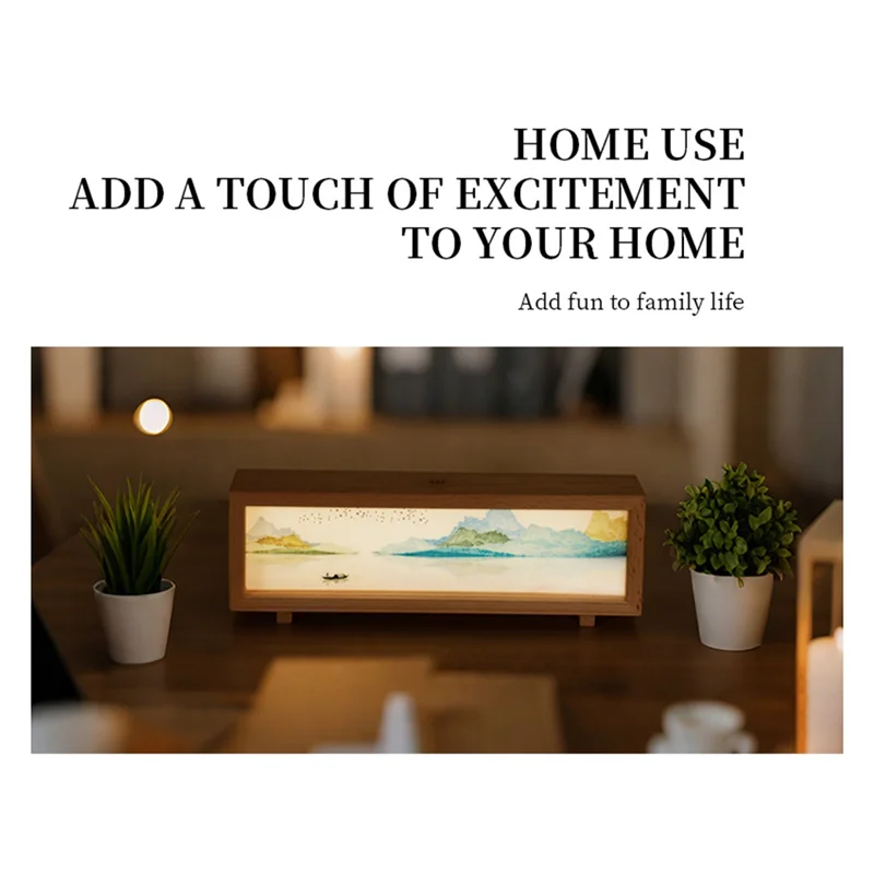 A36T-USB Bedside Night Light With LED Lighting, Hand-Painted Decorative Desktop Ornament B