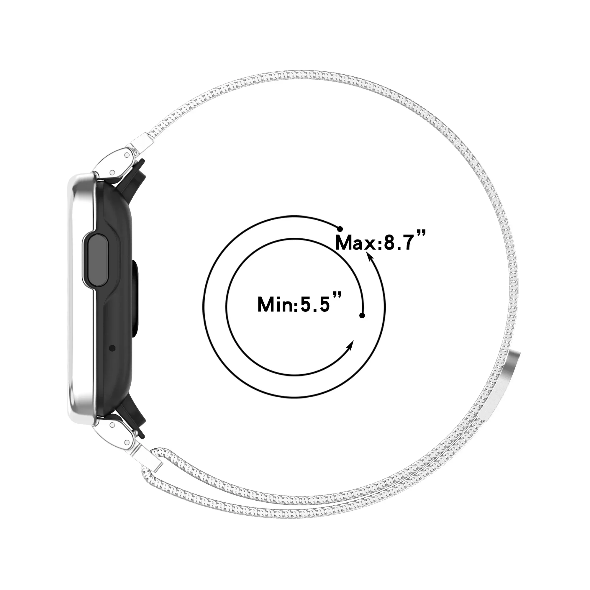 Bracelets de boîtier pour Xiaomi Mi Watch Lite, Redmi Watch 3, Correa magnétique en métal, Redmi Watch 2 Lite, Bracelet en métal et étui