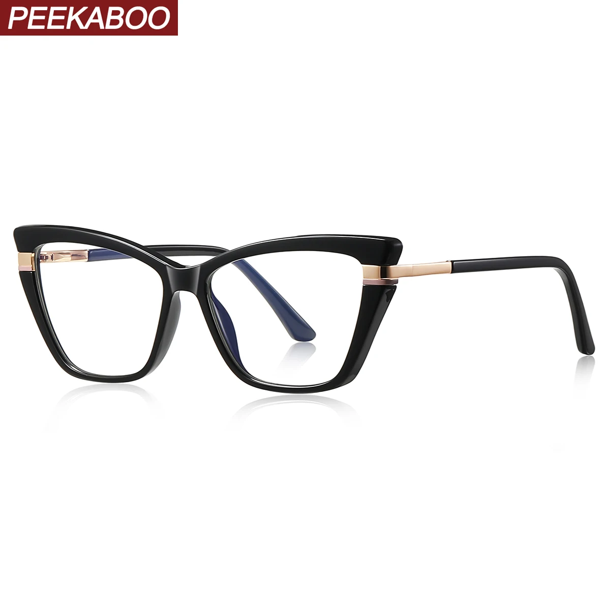 

Peekaboo винтажная оправа для очков «кошачий глаз» женские TR90 очки с блокировкой синего света женские украшения прозрачные линзы с леопардовым принтом прозрачные