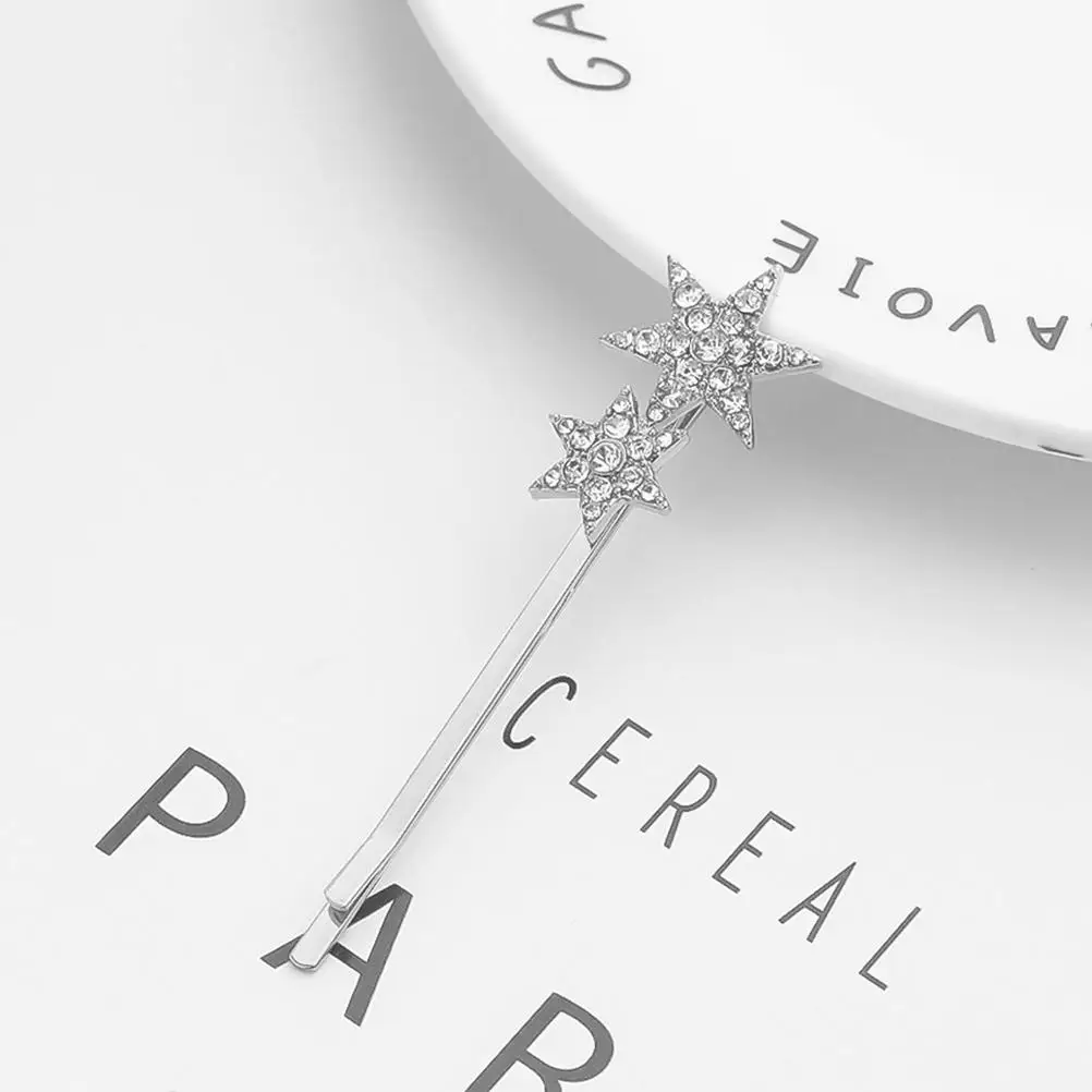

2PCS Diamond Bobby Cute Accessories Star Bobby Pentagram Pin Barrettes Pentagram Star Hair Clip Hair Pin