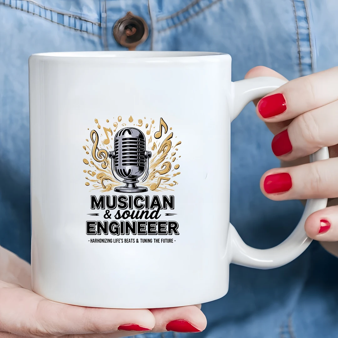 

Vintage Microphone Mug + Music Engineer Special Cup + 11oz Kids Cold & Hot Beverage Cup + Christmas Gift + Home Office Cup