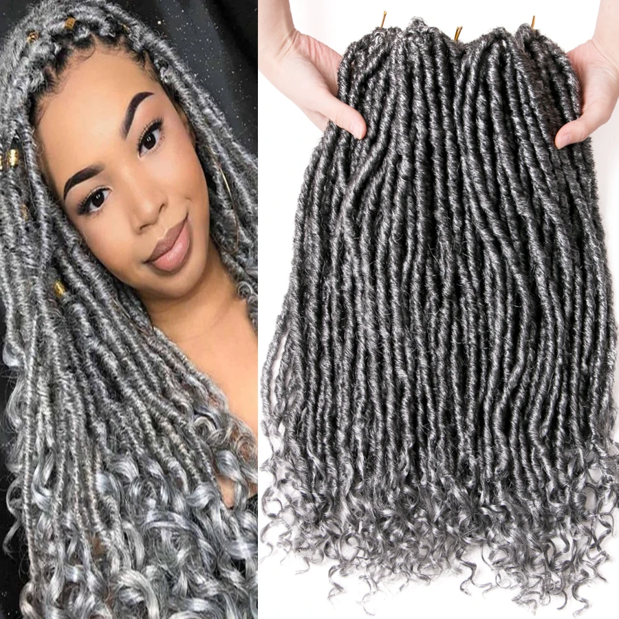 

Focs Locs Curly Synthetic hair Goddess Crochet Faux braids Hair Extensions 18 inch 20 strands/pcs Dreadlocks Hairstyle