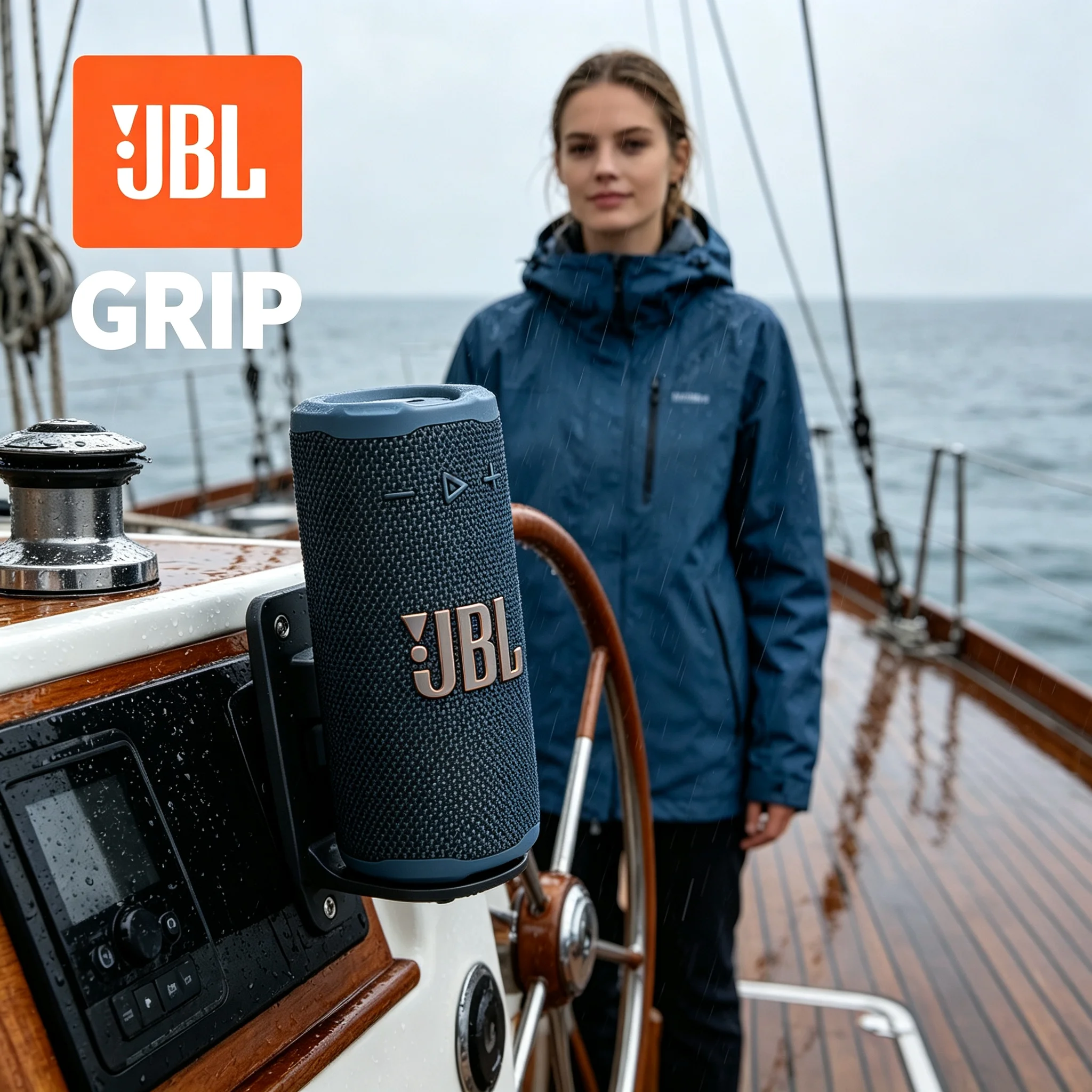 JBL GRIP Compact Wireless Bluetooth Speaker, JBL Pro Sound With Ambient Light, 14H Playtime Portable Outdoor Sound Box