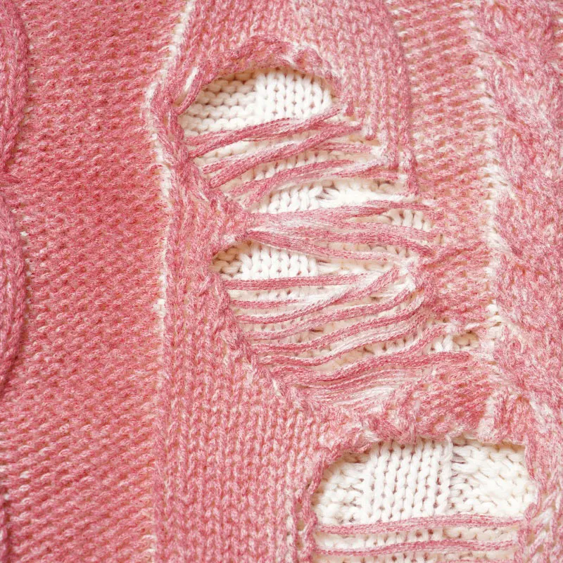 빈티지 스웨터 Y2K 그런지 찢어진 구멍 니트 풀오버 점퍼 streetwear 힙합 하라주쿠 펑크 고딕 캐주얼 루즈한 스웨터