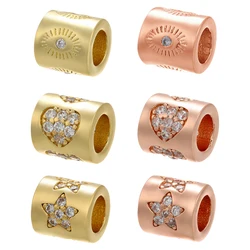 ZHUKOU NEW Cylindrical Bead for Jewelry making Crystal Heart/Planet Beads for DIY Bracelet Jewelry Accessories Wholesale VZ251