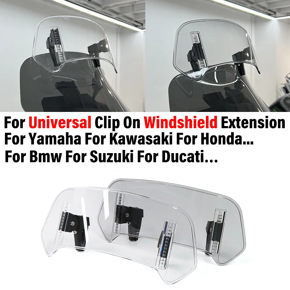 

Универсальный регулируемый спойлер-дефлектор для мотоциклов, ветровое стекло с креплением-клипсой для BMW, KAWASAKI, YAMAHA, HONDA