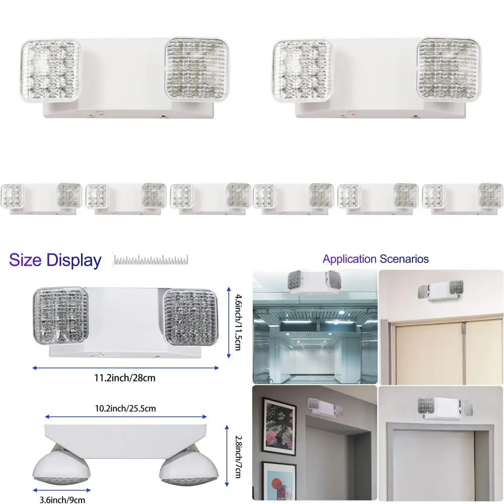 

Battery-Backed LED Emergency Lights, Dual Adjustable Commercial Exit Signs, UL Certified, 120/277V AC, Hardwired, 4-Pack White