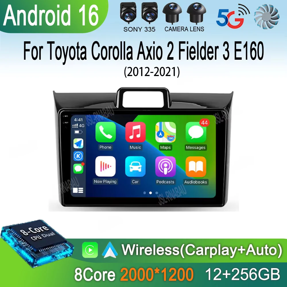Android 16 For Toyota Corolla Axio 2 Fielder 3 E160 2012 - 2021 Car Radio Multimedia Video Player Navigation stereo GPS