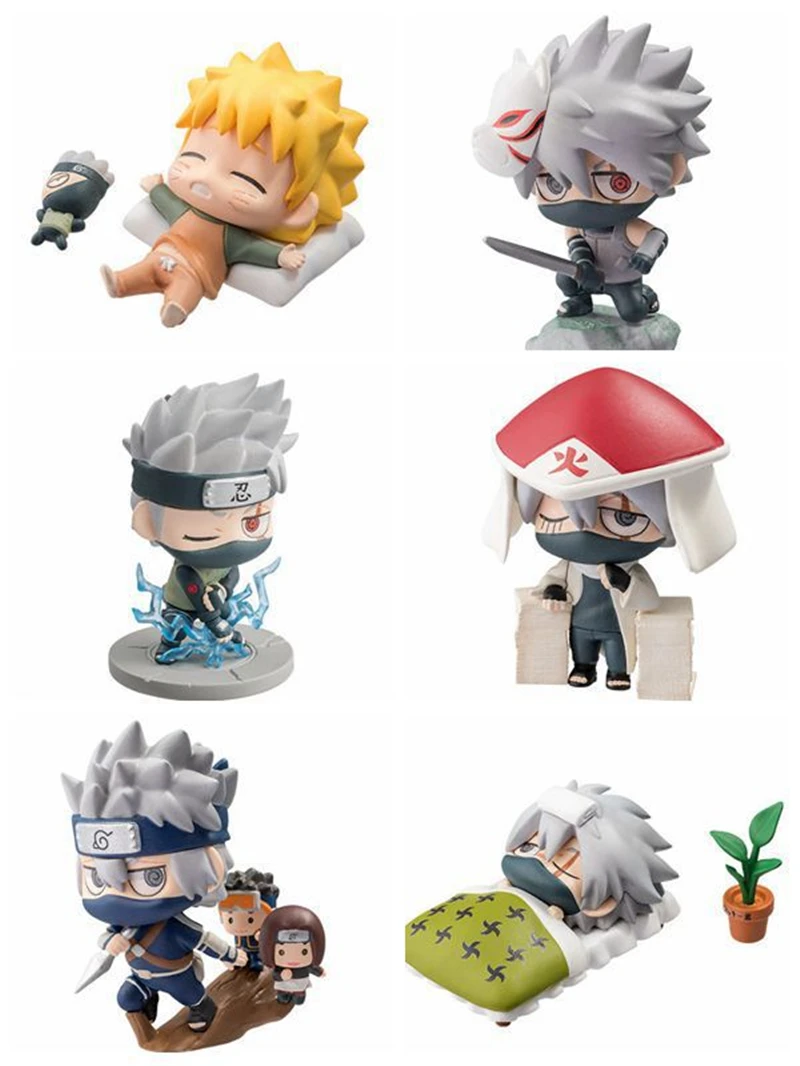 Anime hatake kakashi spezielles set uzumaki uchiha sasuke pvc action figur sammlung modell spielzeug puppe 6 stücke