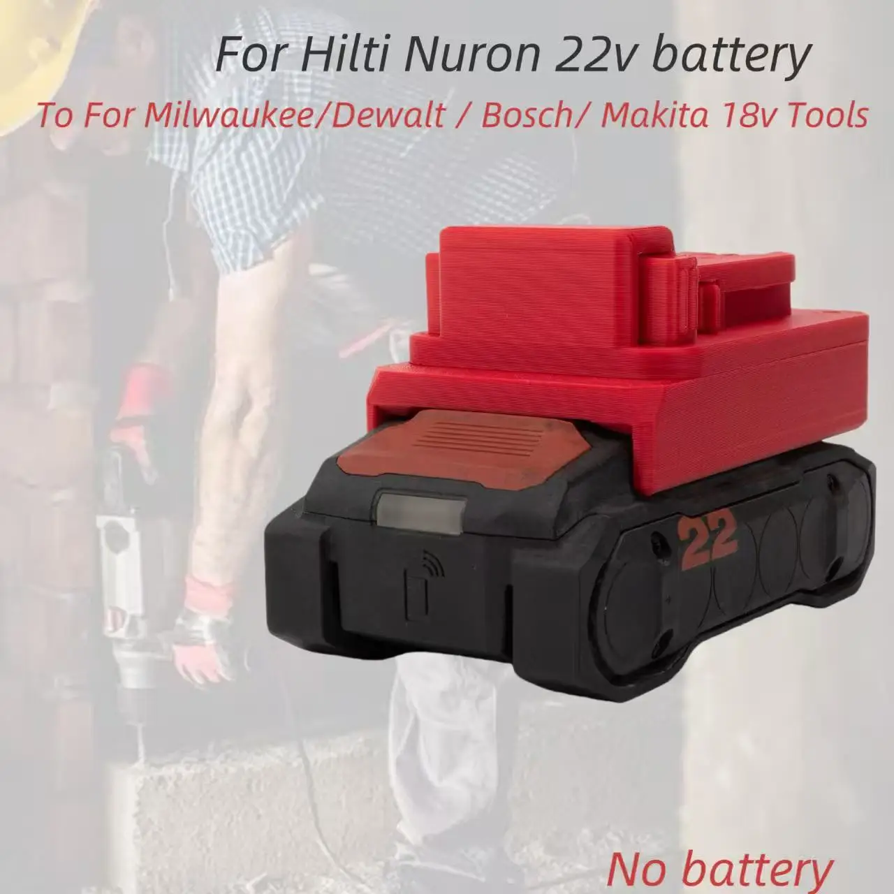 

Адаптер аккумулятора для Hilti 22 В Nuron Lithium для электроинструментов Milwaukee/Dewalt/Battery/Makita 18 В (не включает инструменты и аккумулятор)