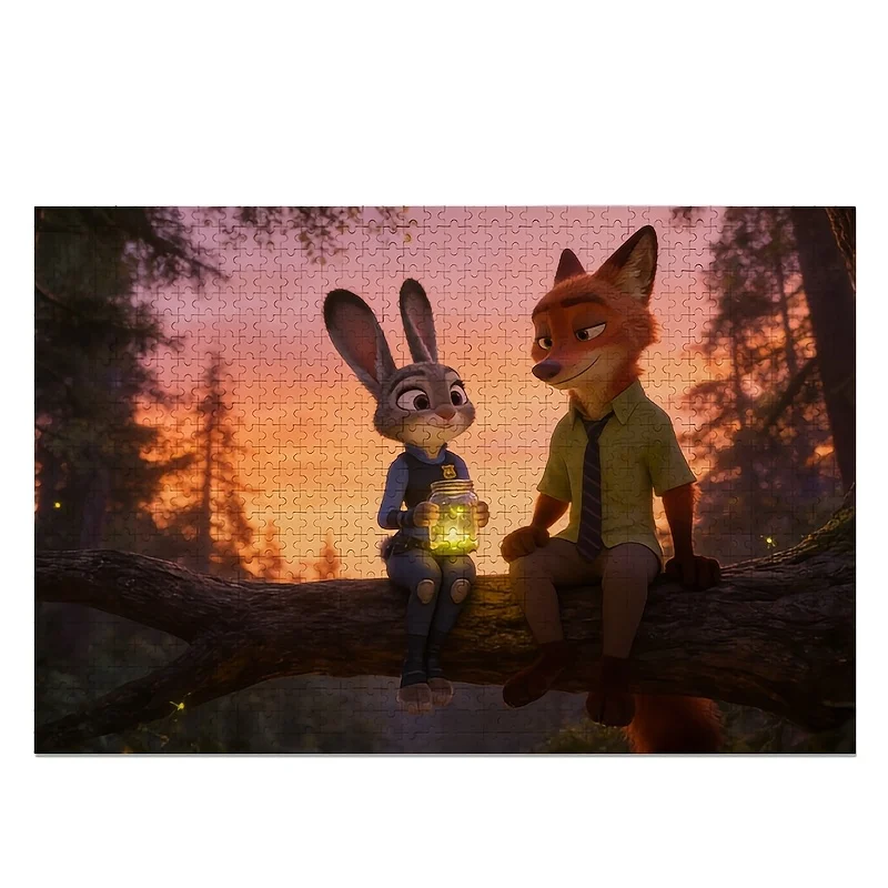 1000pcs Disney' Wildebeest Resort (Zootopia) Judy & Nick Puzzle - Challenging Suitable for &, DIY Brain, Birthday Gift, / for