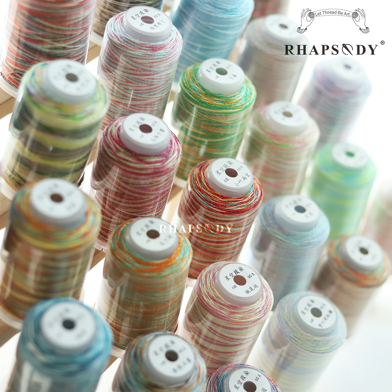 Rhapsody Glitzer-Metallic-Polyesterfaden, 6 Fäden, 29, gemischte Farben, zum Nähen, für DIY-Projekte, zum Weben, für Freundschaftsbänder und zum Zopfen. – Detail 3