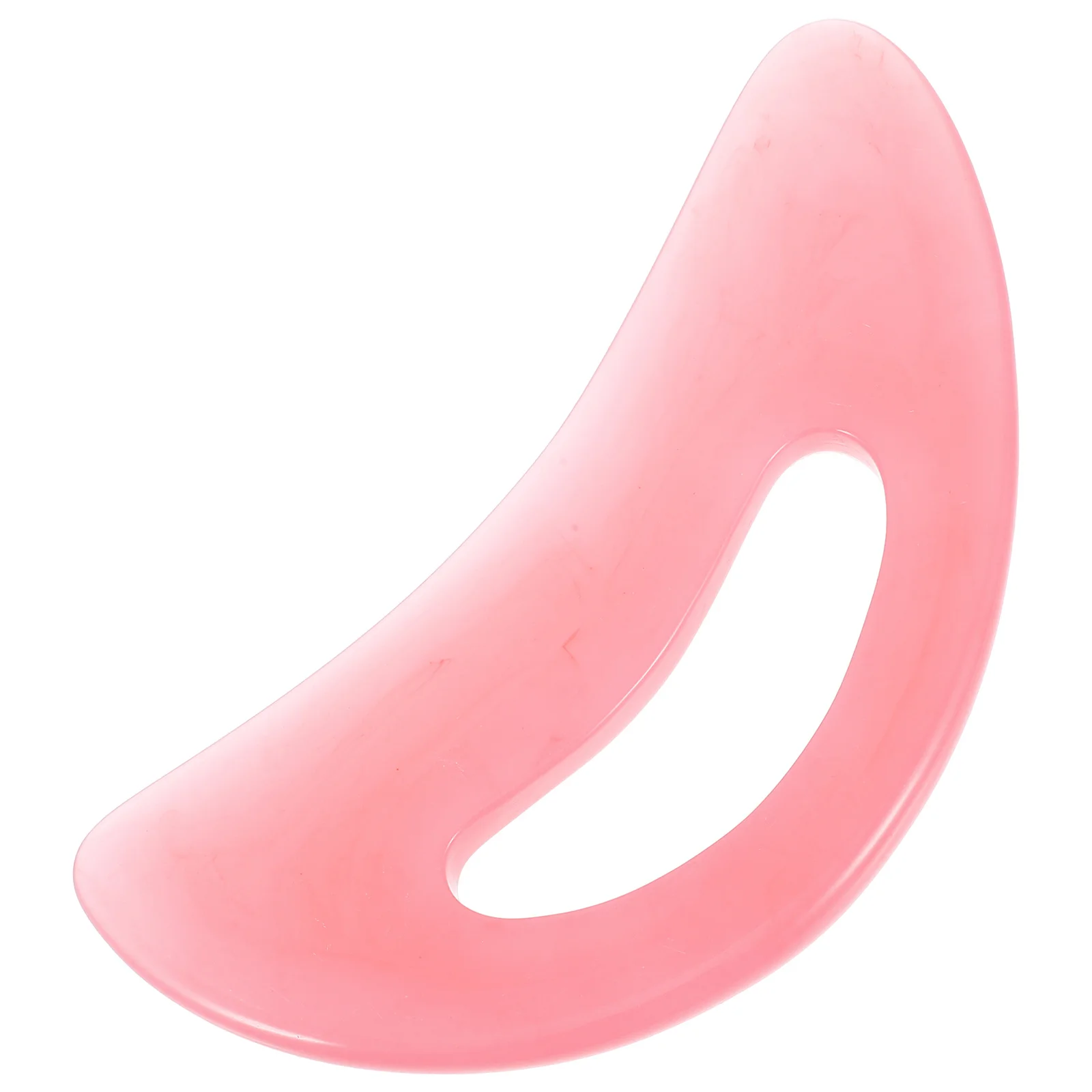 

Large Pink Crescent-Shaped Gua Sha Board Body Massage Tool Neck Back Leg Ergonomic Resin Scraper Wood Lymphatic Massager