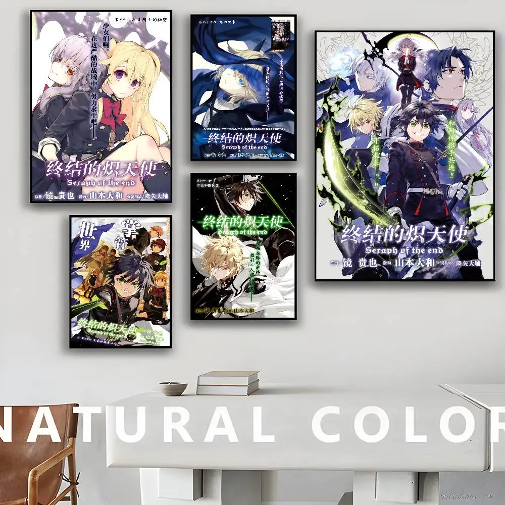 Anime Seraph Of The End Vintage Posters Sticky Whitepaper Prints Posters Artwork Posters Wall Stickers