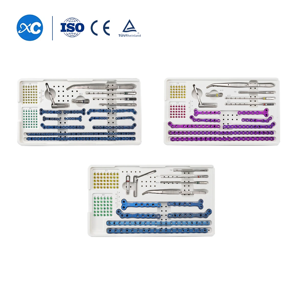 Veterinary S Titanium Straight Blocked Plates ALPS Reconstruction Vet Small Locking Plate Instruments Set