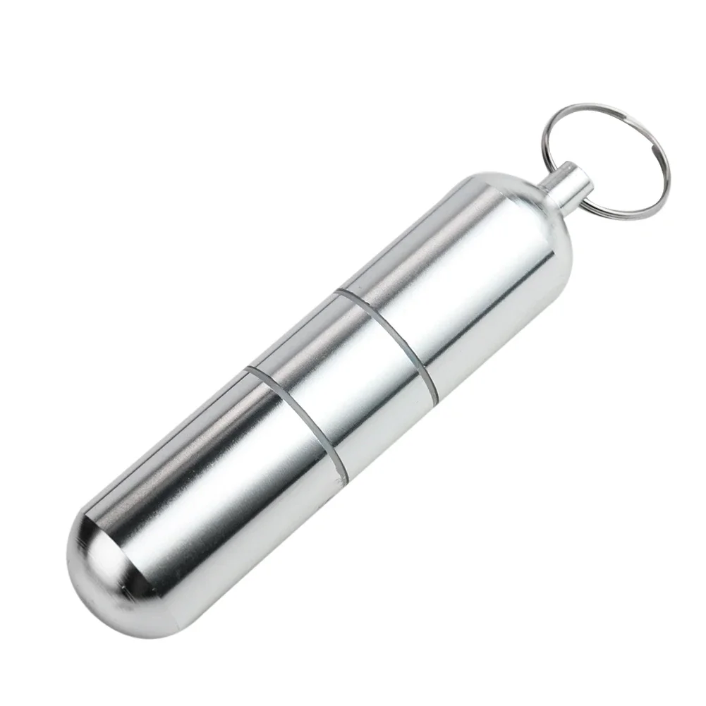 Outdoor Aluminum Alloy Pill Bottle Sealed Waterproof Medicine Tank Multi-section Storage Tube Portable Keychain Travel Organizer