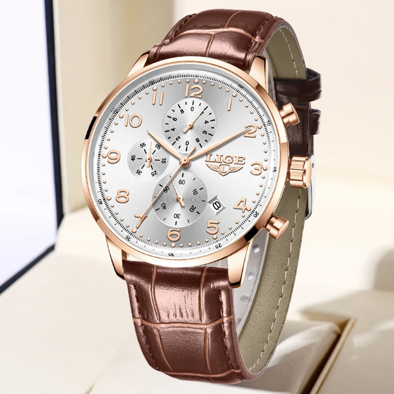 

LIGE 2025 новые деловые роскошные часы мужские модные повседневные кварцевые наручные часы 30 м водостойкий хронограф мужские часы Reloj Hombre