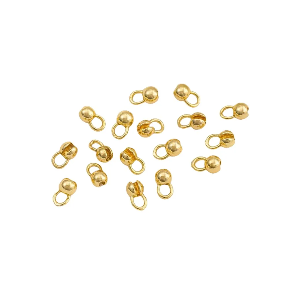 10pcs/Lot 18K Gold Plated Cord Ends Clam Shell Bead Tip Crimp End Connector For DIY Bracelets Necklace Jewelry Making Supplies