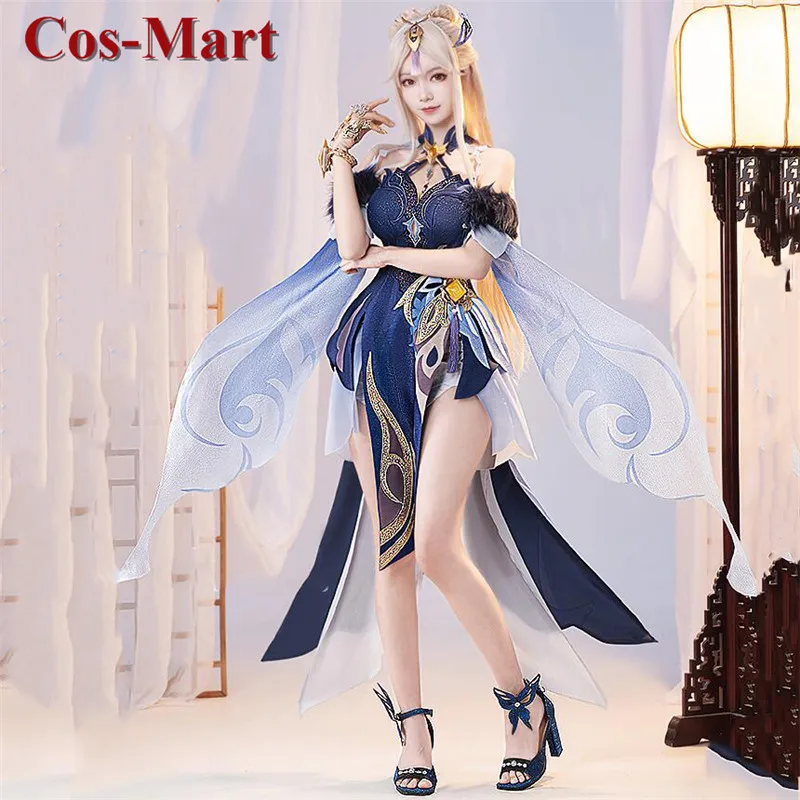 Cos-Mart Hot Game Genshin Impact Ningguang Cosplay Costume Elegant Sweet Formal Dress Activity Party Role Play Clothing New