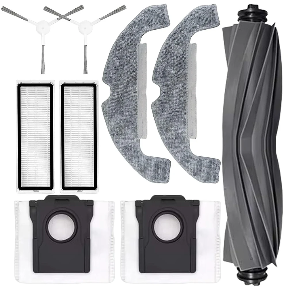 Robot Vacuum Replacement Parts Kit for D10 Plus Gen 2RLD32GD Includes Main Brush Side Brushes Filters and Dust Bags