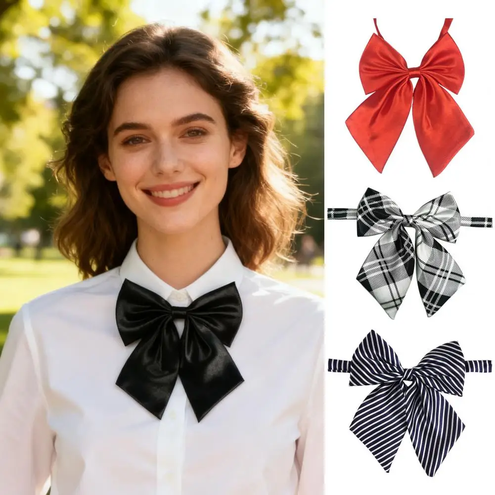 Fade-resistant Bow Tie Elegant Detachable Men's Bow Tie with Smooth Texture Striped Print for Weddings Business Events Parties