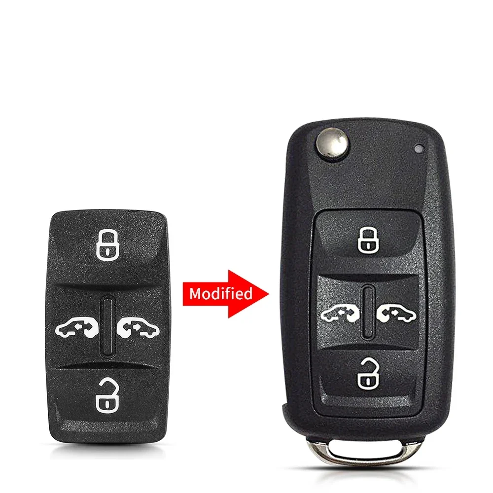 KEYYOU Rubber Buttons Pad Remote Car Key Pad For Volkswagen VW Golf 7 4 5 Mk4 6 For Skoda Octavia For Seat Leon Ibiza Altea