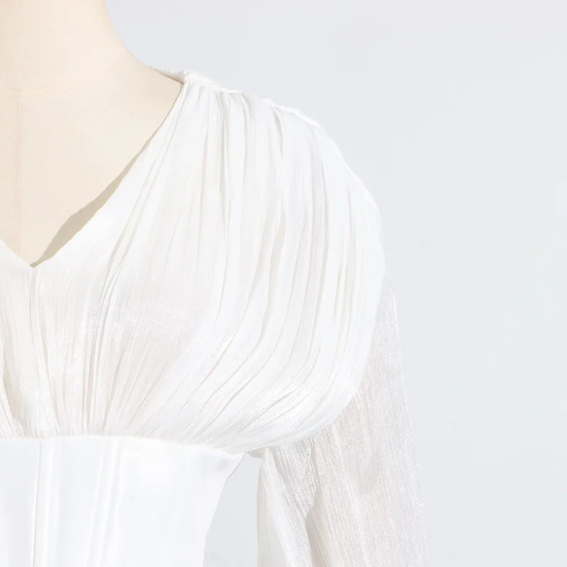 Bjtz estilo francês high-end socialite babados vestido curto 2025 novo decote em v manga puff tridimensional vestido floral para mulher