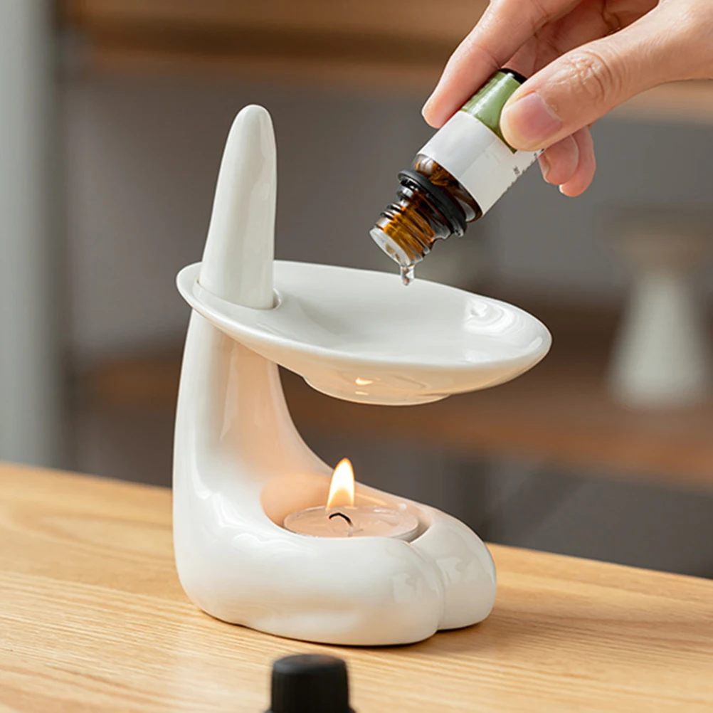 

Ceramic Incense Burner Decorative Aromatherapy Essential Oil Burner Table Decor Desktop Scented Holder Home Aroma Stove