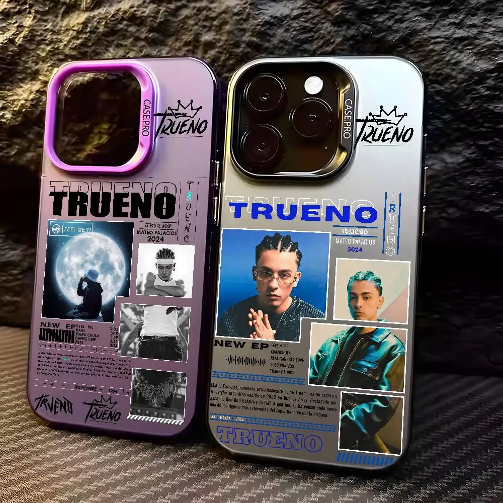 

T-Trueno Rapper Singer Phone Case For IPhone 16 15 14 13 12 11 Plus Pro Max Multicolor Aurora Laser Shockproof Funda Cover