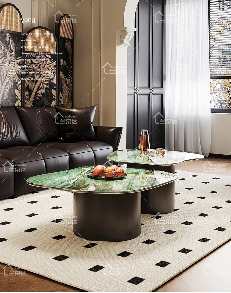 

AA2025 Новый бытовой журнальный столик из натурального роскошного камня, усовершенствованный креативный столик специальной формы