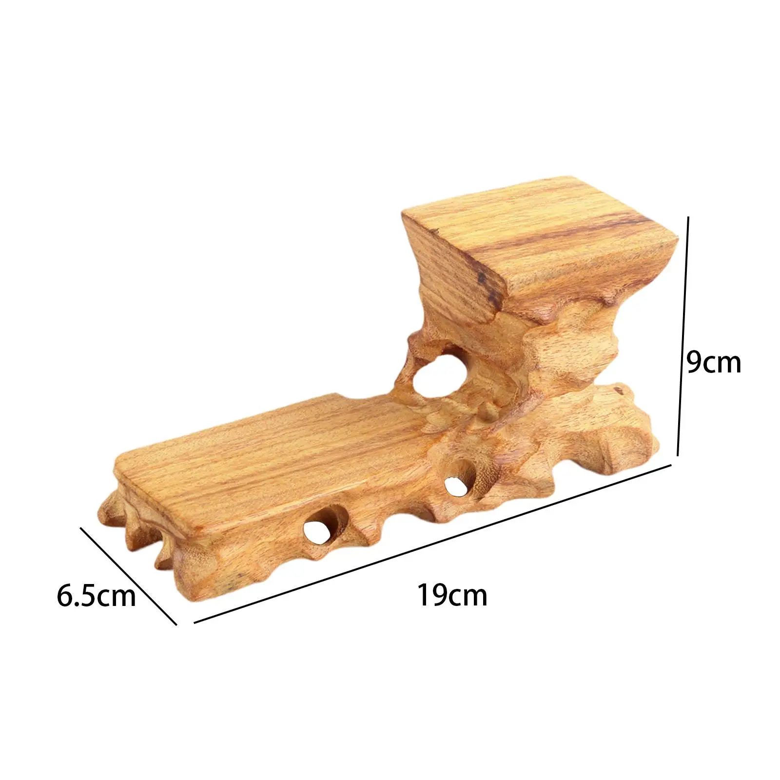 Retro Wooden Base Creative Solid Wood Clay Pot Stand Ornaments Display Stand