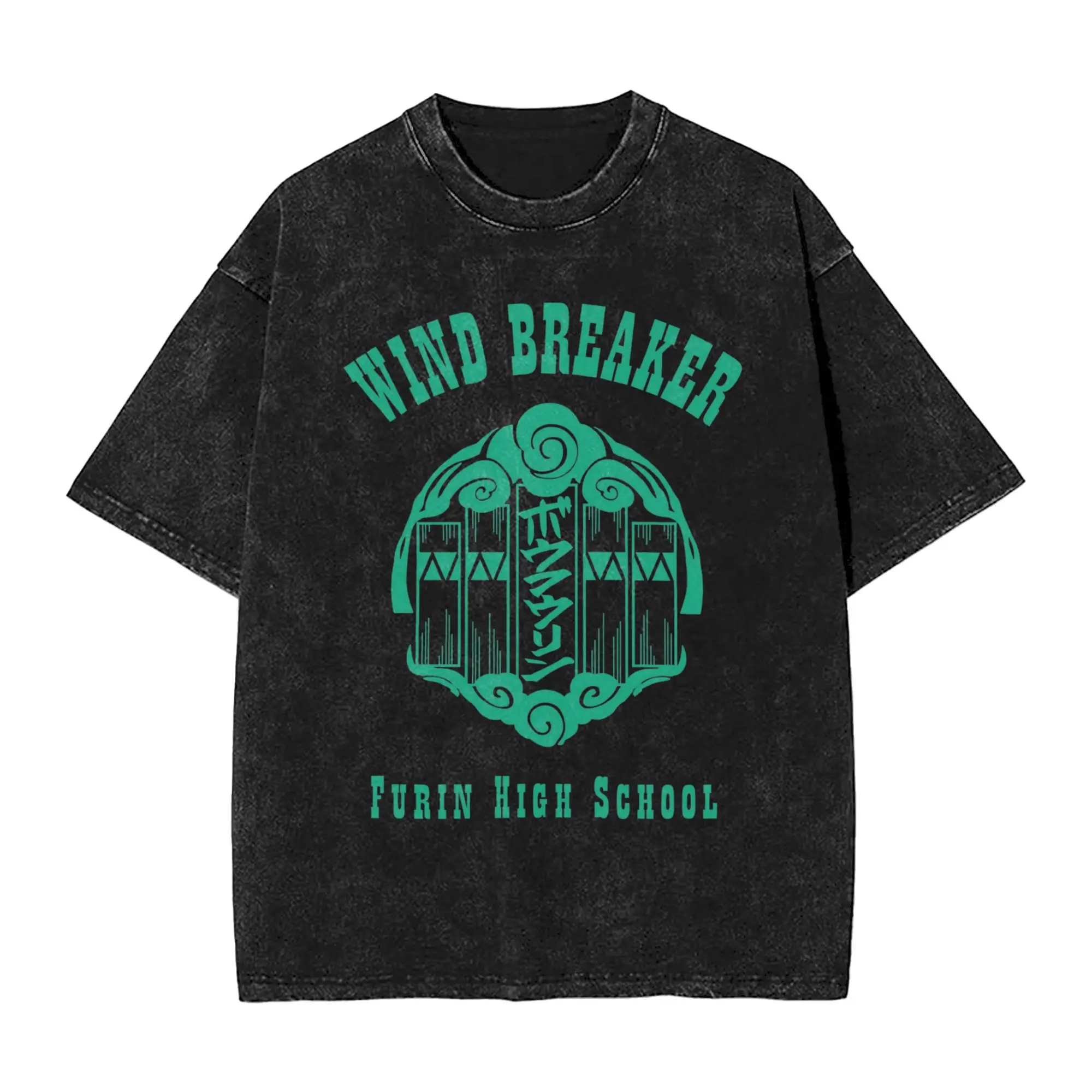 

Wind Breaker Men T Shirt Washed anime Humor Tees Short Sleeve O Neck T-Shirt Pure Cotton Birthday Gift Clothes