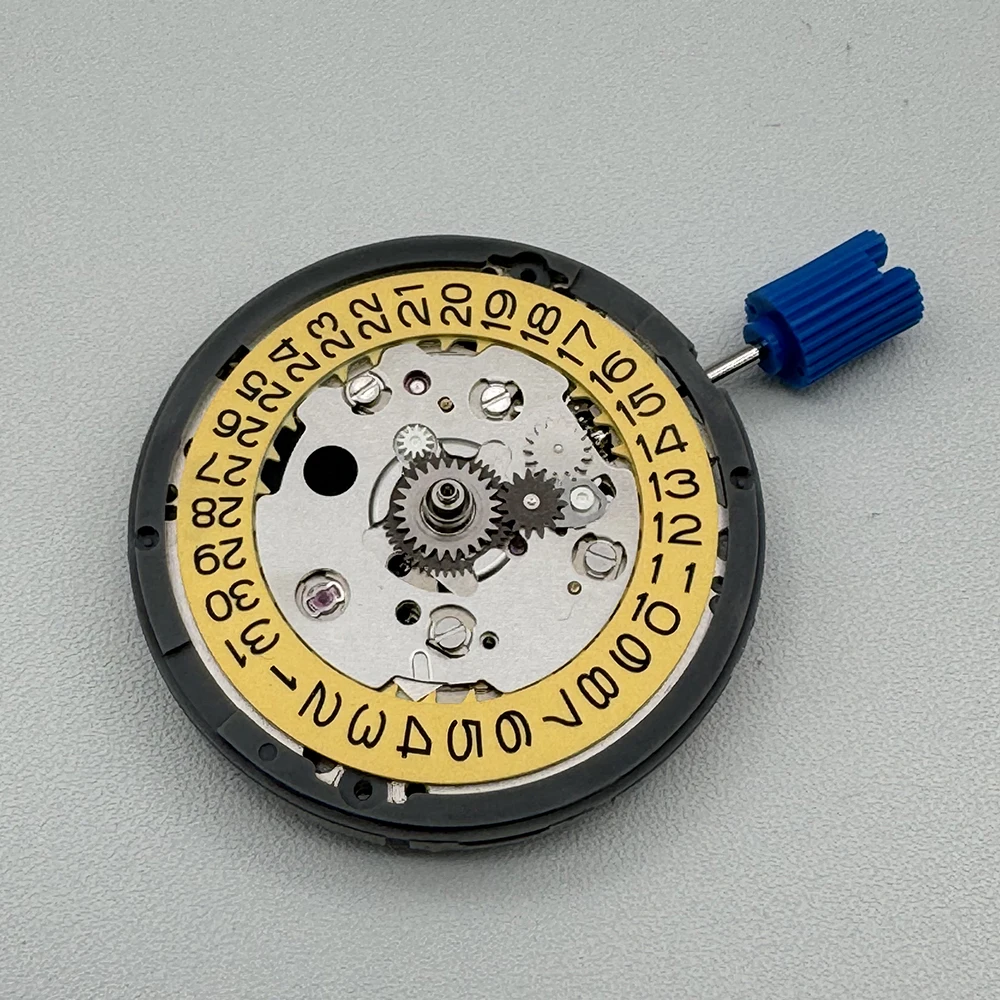 Mod GMT NH34 Movement with Modified Yellow Datewheel Disc Parts 24 Jewels High Accuracy NH34A 4R34 4 Hands Mechanical Movement