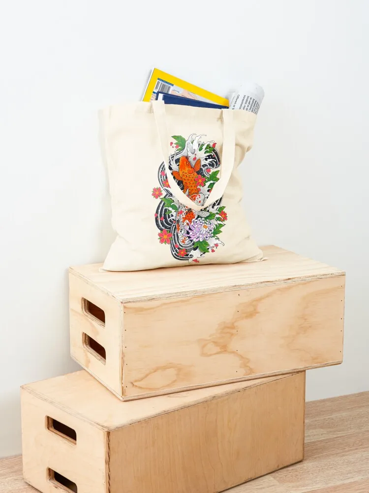 Koi Fish Pond Tote Bag tote bag eco pack sac pour femme Canvas shoulder bag