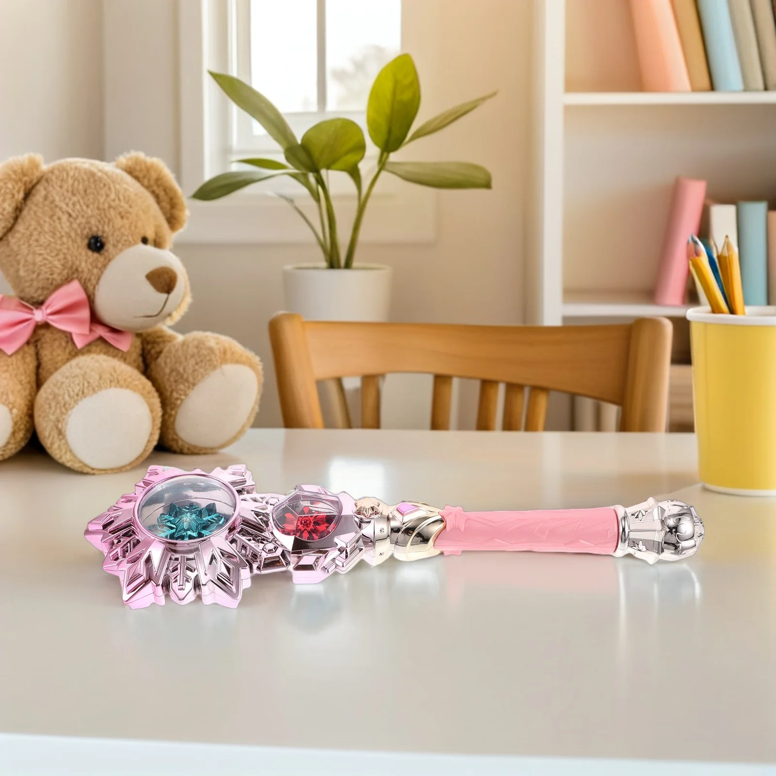 Różdżka z brokatowymi płatkami śniegu - Świecąca i wydająca dźwięki - Dziecięcy kostium - Różdżka do zabawy na zewnątrz dla dziewczynek