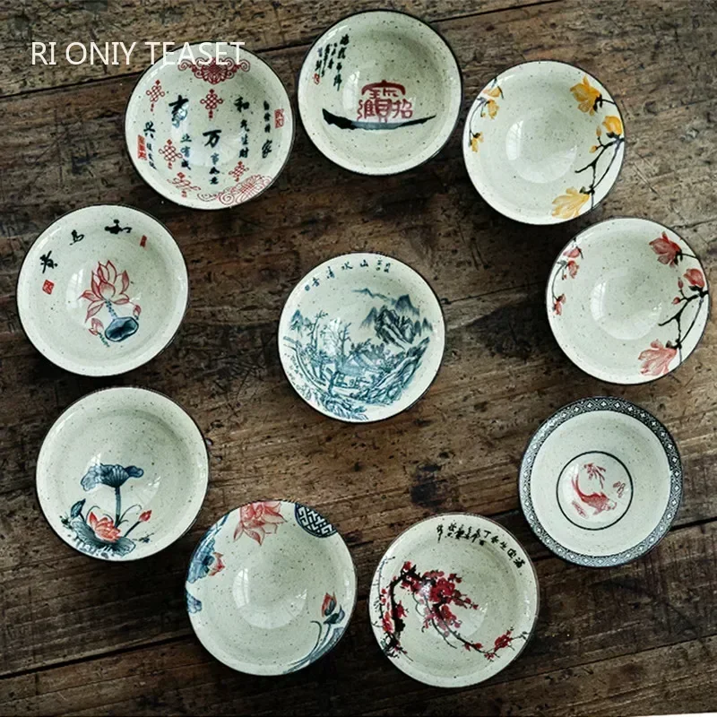 

1PCS Chinese Handmade Cone Porcelain Teacup Cup Anti Scaling Ceramic Tea Bowl Travel Meditation Cup Traditional Tea Set 70ml
