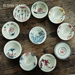 1PCS Chinese Handmade Cone Porcelain Teacup Cup Anti Scaling Ceramic Tea Bowl Travel Meditation Cup Traditional Tea Set 70ml