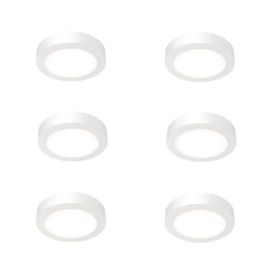 Slim Basics 4 Inch LED Ceiling Light, Low Profile Surface Mount Downlight for Shower or Closet Lighting, 3000K/4000K/5000K Sele