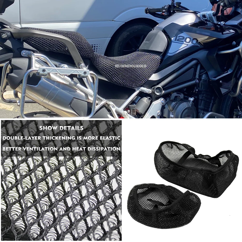 Tiger1200 Accessories 3D Breathable Seat Cover For Triumph Tiger 1200 GT PRO Insulation Seat Cushion Tiger 1200GT Seat Protect