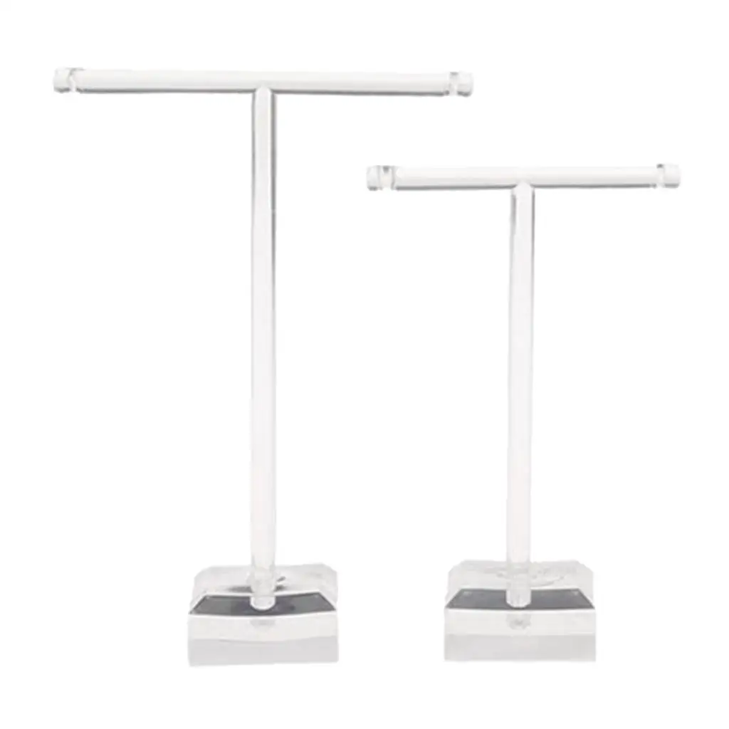 2 Pcs/Set Earrings Stand T-Shape Jewelry Organizer Acrylic Ear Studs Holder Hanger Display Rack for Craft Show Shop Home