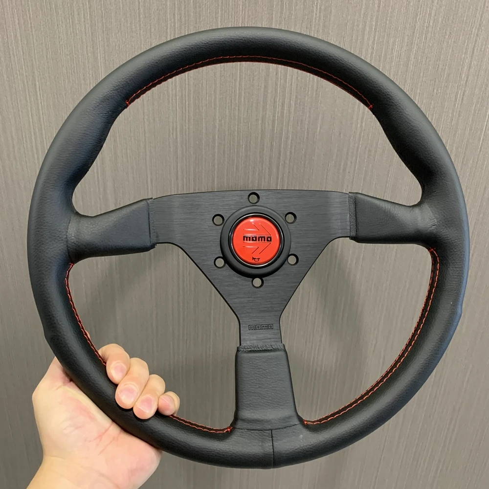 

Drift 14Inch Universal Racing MOMO Monte Carlo Steering Wheel Car JDM Real Leather Steering Wheel Volantes For VW HONDA TOYOTA