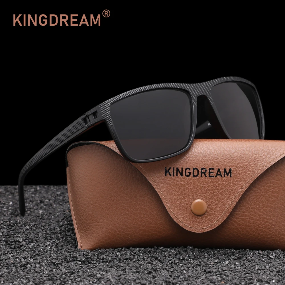 KINGDREAM Quadratische Sonnenbrille für Herren und Damen, UV400-Schutz, klassischer quadratischer Rahmen, modische Outdoor-Fahrbrille