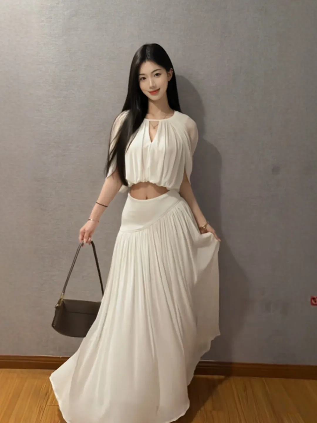 

Unique Design Cute Top Skirt Two-Piece Set Anti-Aging Complete Set Summer New Style Comfortable Cotton Blend Slim Fit T-Shirt