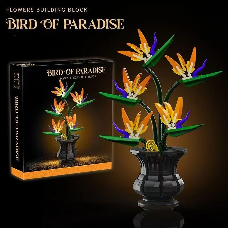 MOC Preserved Flowers Building Blocks City Home Decoration Bird of Paradise Chrysanthemum Plum Blossom Bricks Toys  DIY Gift view 4