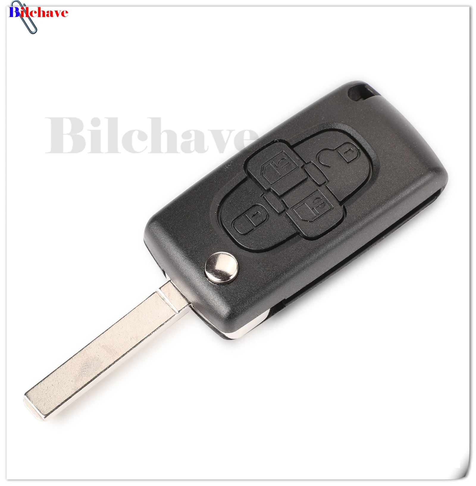 Jingyuqin 4-Tasten Klappschlüsselgehäuse für Peugeot 1007 Citroen C8 CE0523 Ce0536 Ungeschnittene VA2 Hu82 Klinge – Detail 5