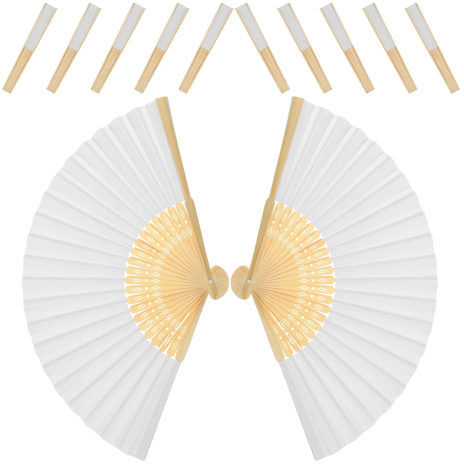 

12Pcs Chinese Hand Folding Fan Portable Handheld Foldable Fan for Summer Travel Dance Performance Photography Props