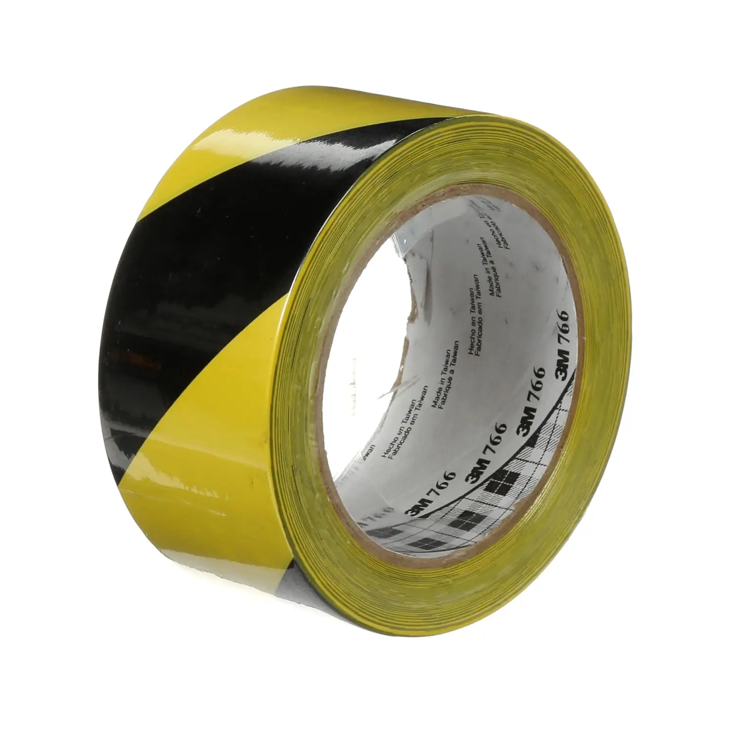 

Black/Yellow Safety Stripe Vinyl Tape, 2 in x 36 yd, 5 mil Thick, Individually Wrapped Roll for Easy Use