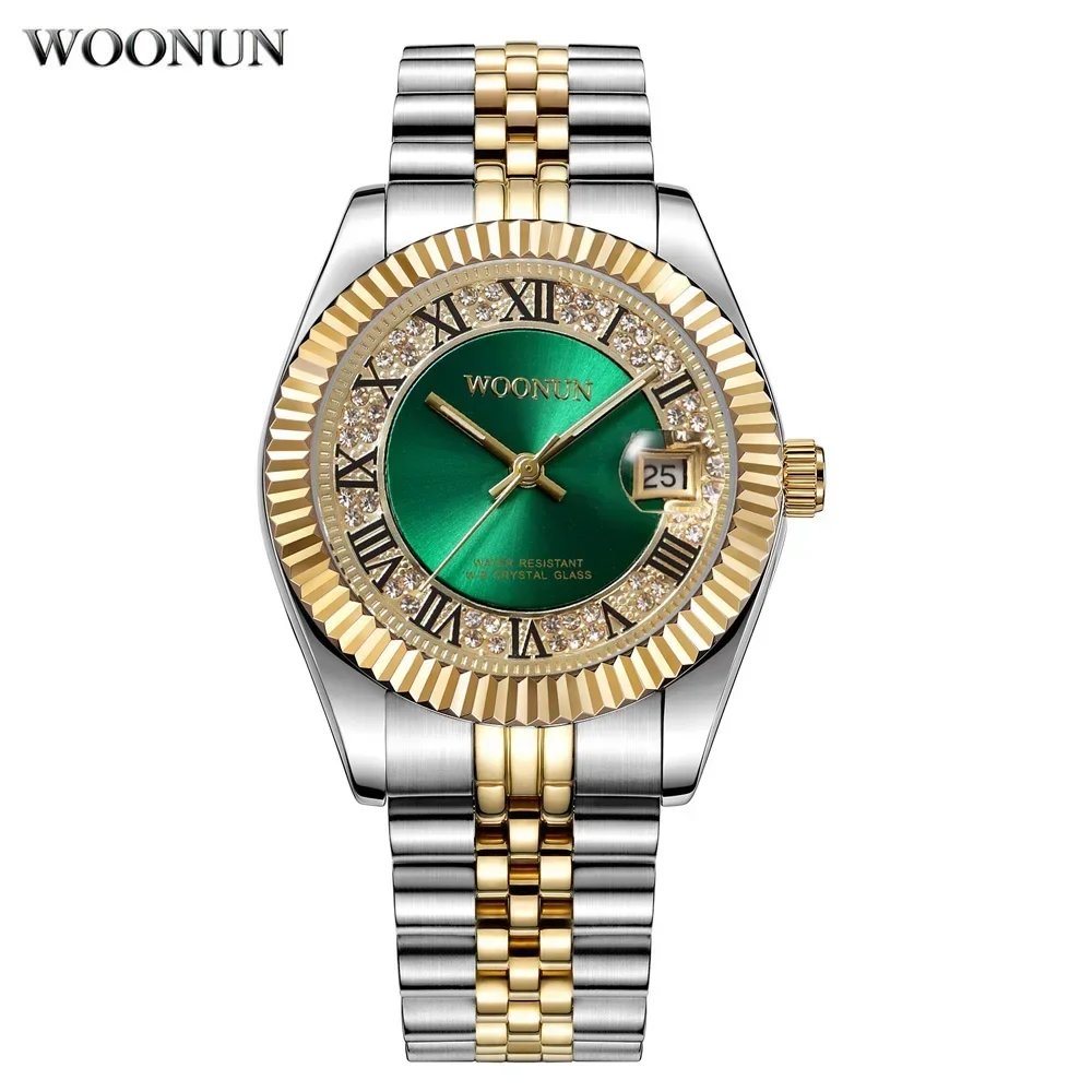 Montre Homme Luxury Ice Out Diamond Watch Men Gold Watches Fashion Business Stainless Steel Band Quartz Wristwatches Men